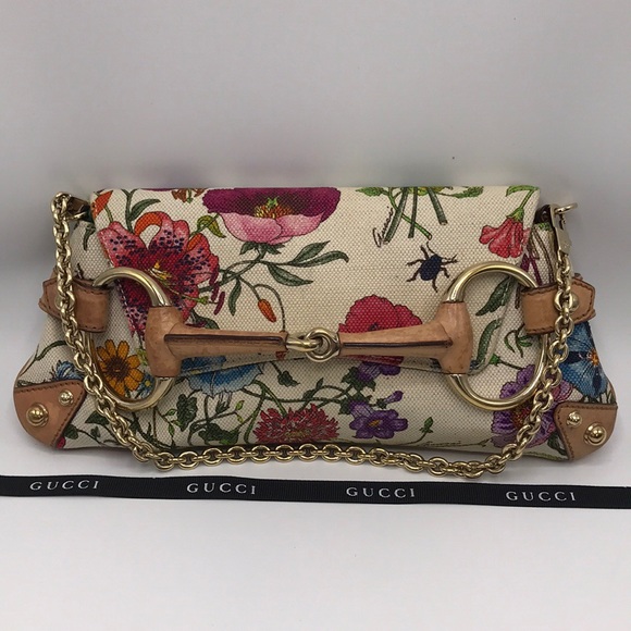 Gucci Handbags - Authentic Gucci Horsebit Floral Canvas Shoulderbag